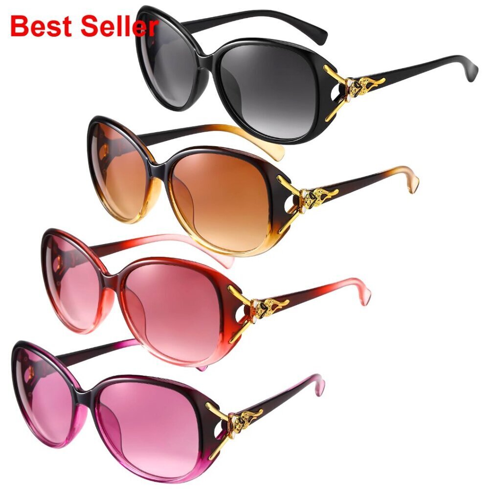 Oversized Sunglasses 4 Pack UV400 Protection Large Frame Women's Accessories